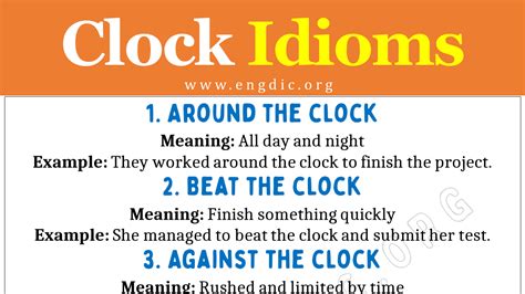 watch the clock idiom meaning